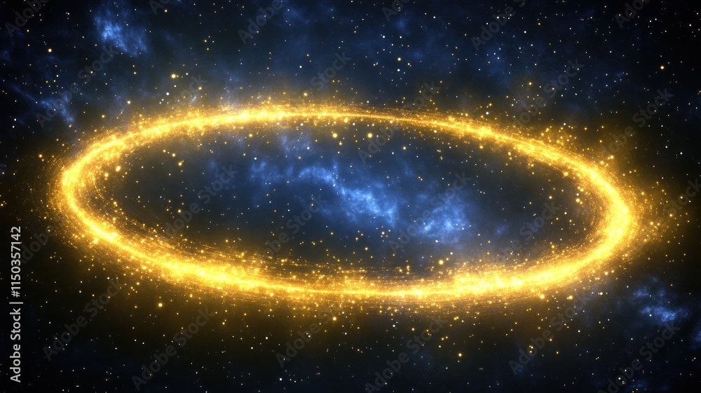 Obraz premium Glowing cosmic ring in nebula.