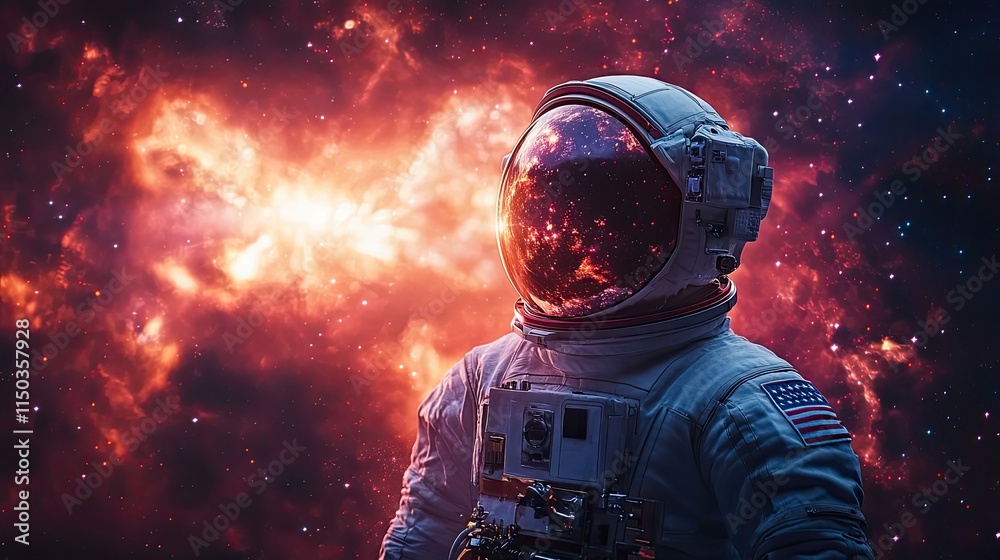 An astronaut, wearing a helmet, travels through space, embarking on a mission to explore the universe and make groundbreaking discoveries An astronaut, wearing a helmet, travels through space, embarking on a mission to explore the universe and make groundbreaking discoveries