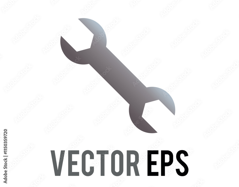 The isolated metal wrench, spanner icon The isolated metal wrench, spanner icon