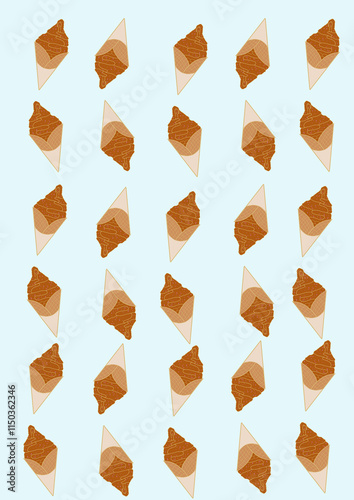 seamless ice cream pattern on blue background 