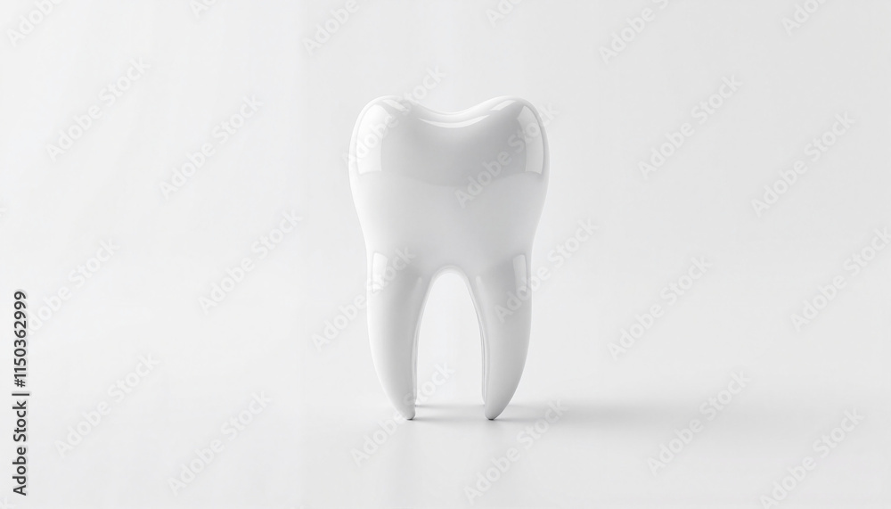 Good tooth image: Shiny white tooth on plain white background Good tooth image: Shiny white tooth on plain white background