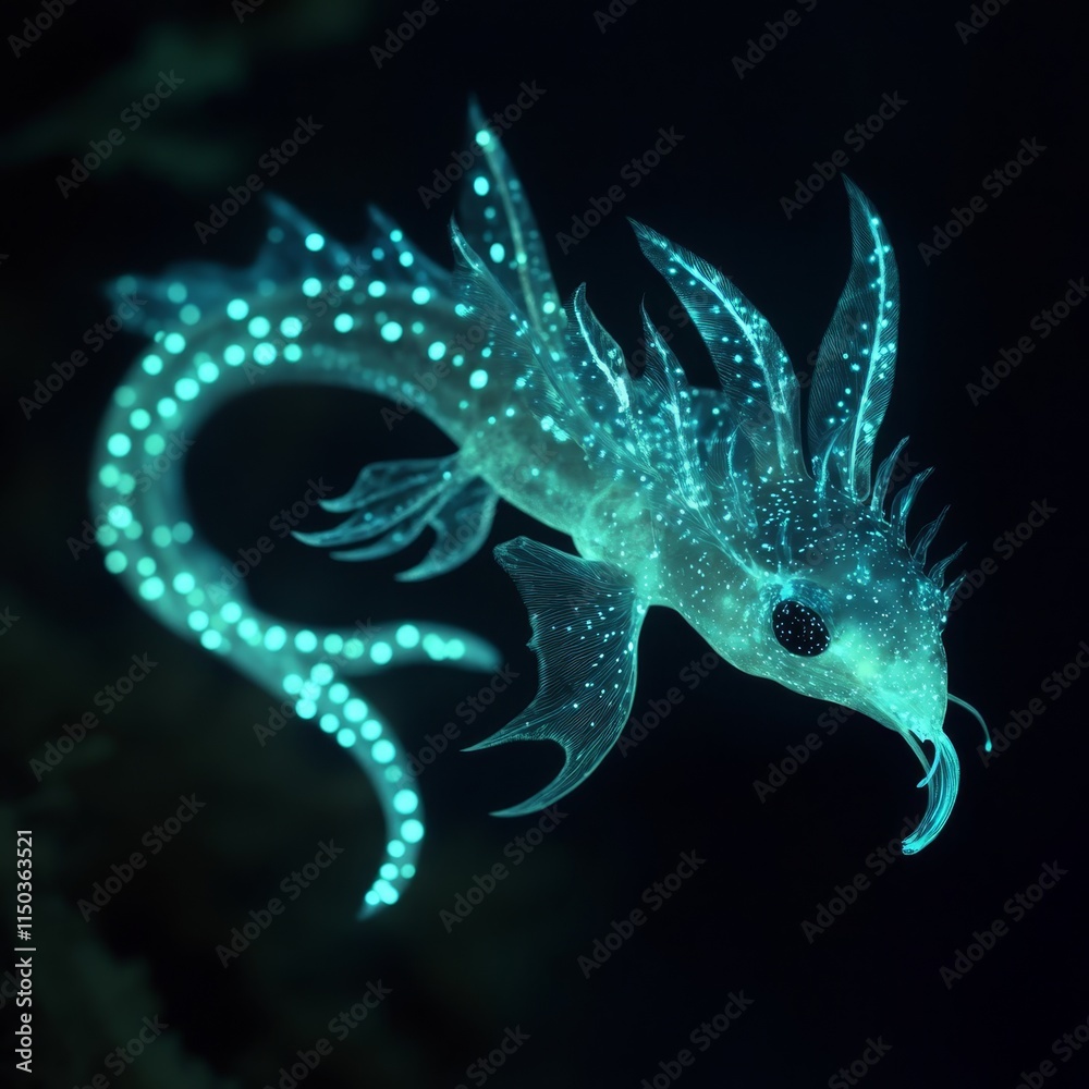 A fish that is glowing in the dark A fish that is glowing in the dark