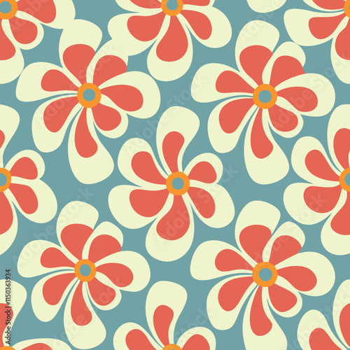  Pattern of Seamless flowers. Abstract wild flowers, Botanical style design for banners, wallpaper, posters, websites, online shopping.Vector illustration design.