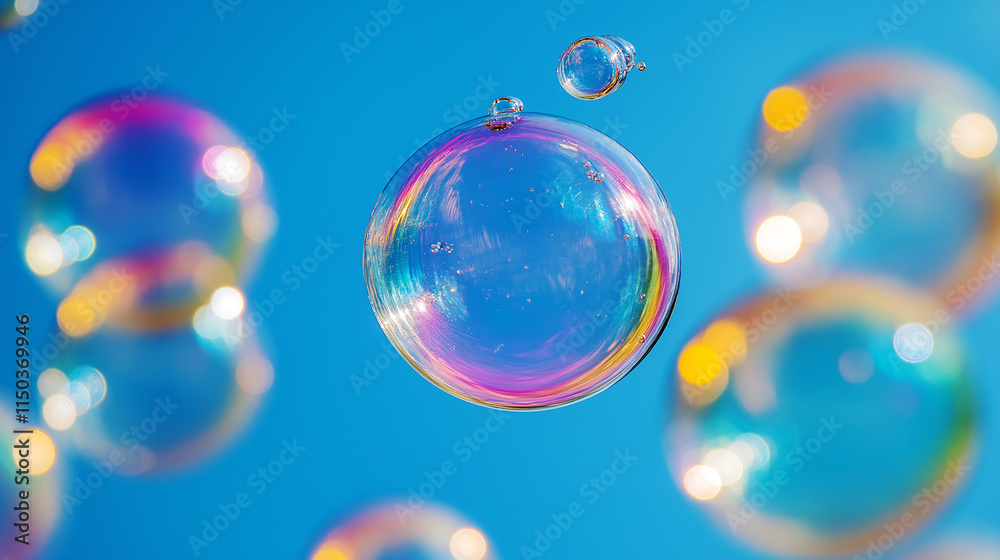Water bubles against blue. Water bubles against blue.