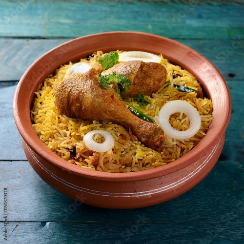 Wallpaper Mural Generated image Dum Handi chicken Biryani is prepared in an earthen or clay pot called Haandi Torontodigital.ca