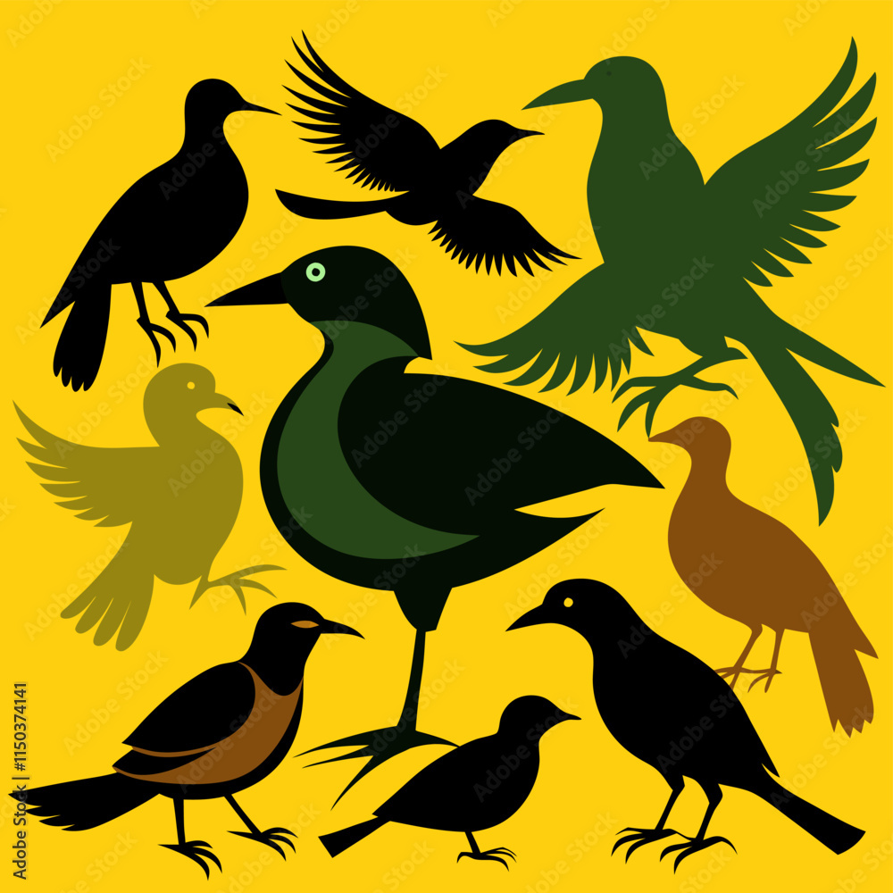 Fototapeta premium silhouettes of birds