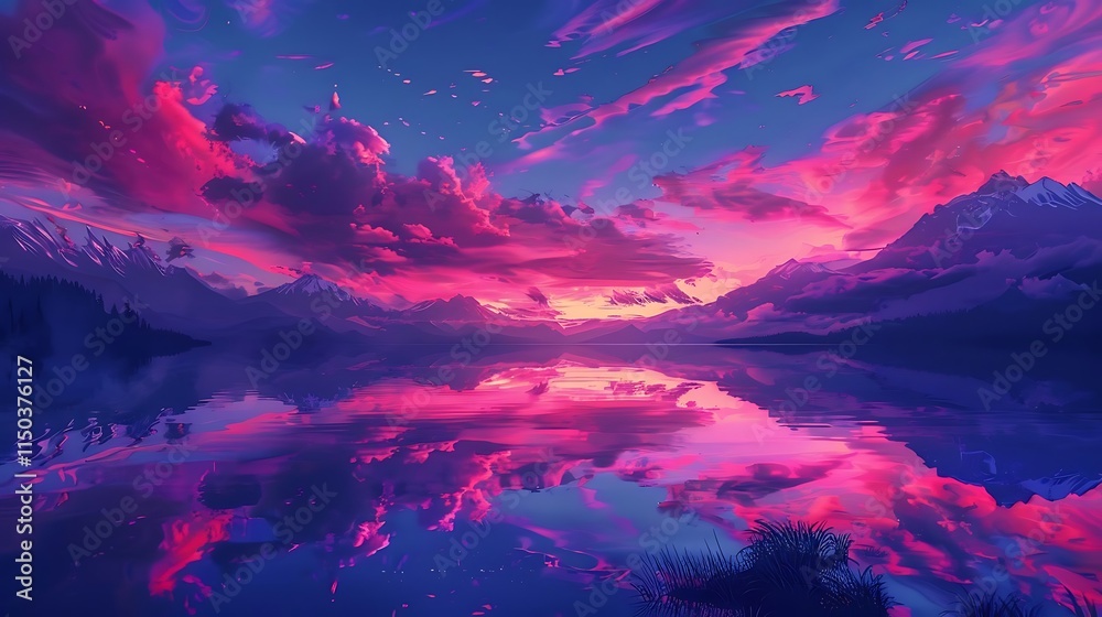 Fototapeta premium Lakes are serene and vital features of the natural world, often celebrated for their beauty and ecological importance. These bodies of water, ranging in size from small ponds to vast freshwater seas, 