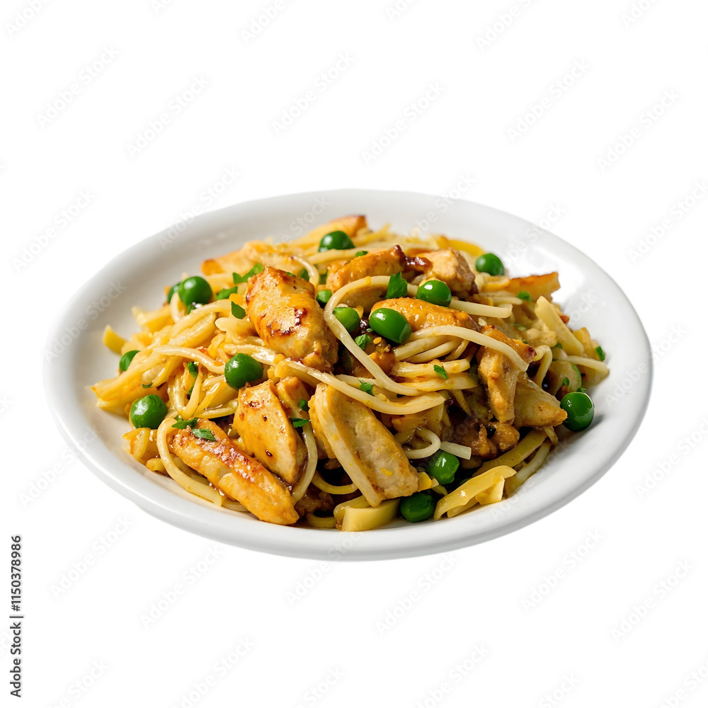 Chicken Pad Thai on transparent background Chicken Pad Thai on transparent background