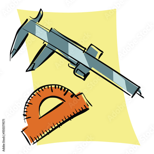 trammel caliper isometric icon on blank background 3d vector illustration