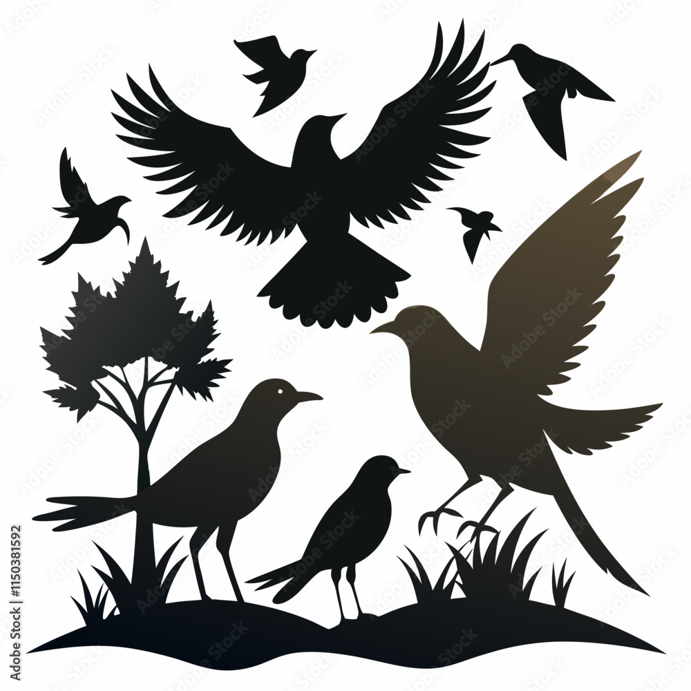 Obraz premium silhouettes of birds