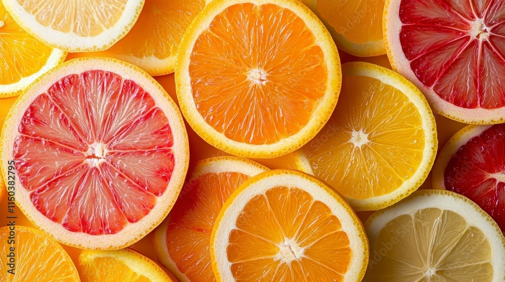Colorful Citrus Fruits Display in Fresh Natural Arrangement
