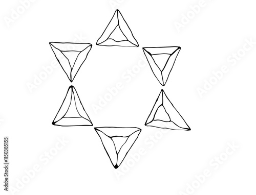 Jewish star of david made of hamantaschen
