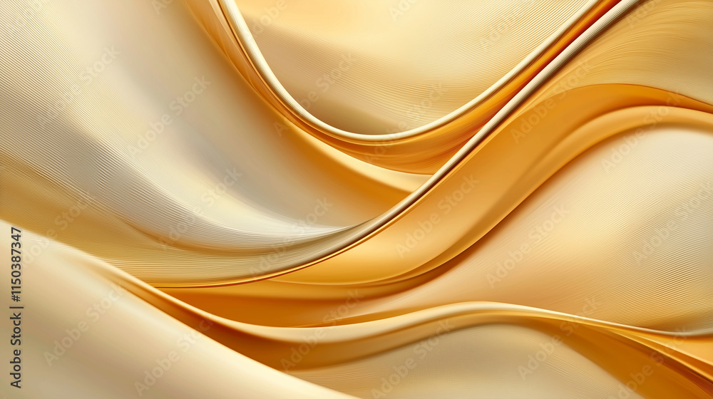 Fototapeta premium Abstract Yellow Flowing Lines Gradient Background for Branding