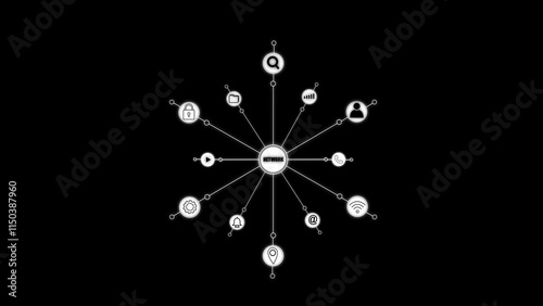 Social media, internet communication connection concept illustrations. Teamwork, network and community concept.