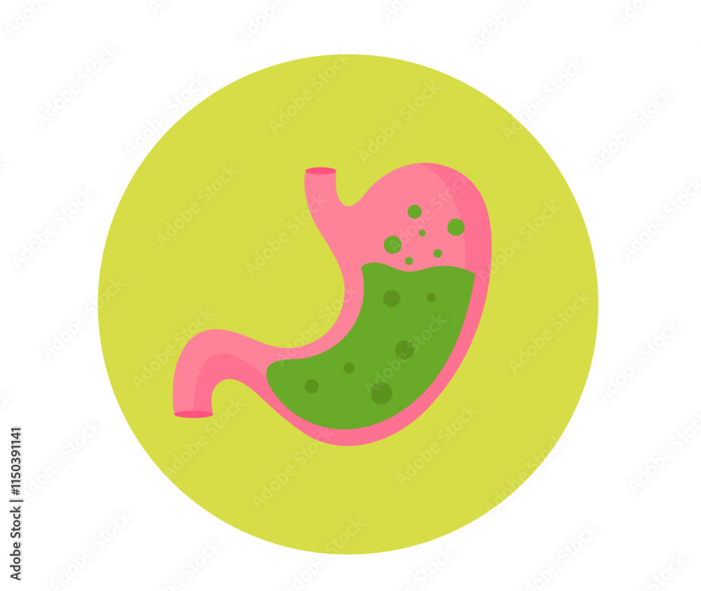 Gastrit illness unhealthy stomach concept. Vector flat graphic design illustration Gastrit illness unhealthy stomach concept. Vector flat graphic design illustration