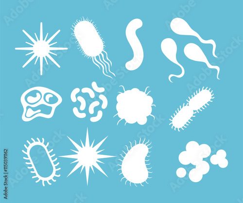 Germ virus antibacterial anti bacteria bacterial control concept. Vector flat graphic design illustration