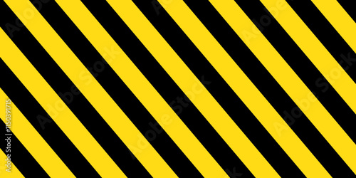 Yellow and black warning diagonal striped background. Editable vector.
