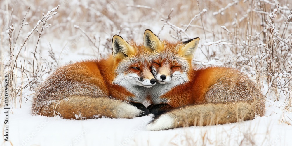 Obraz premium red fox in the snow