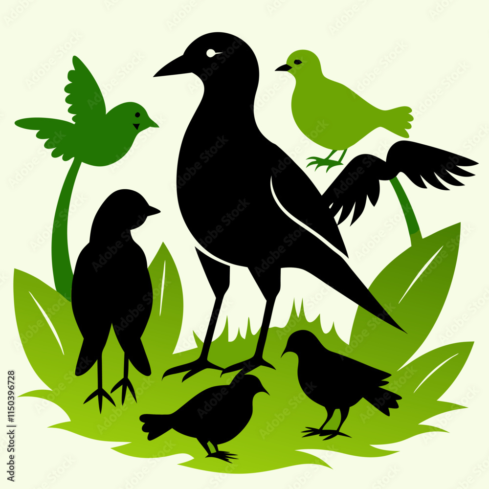 Fototapeta premium birds on a branch