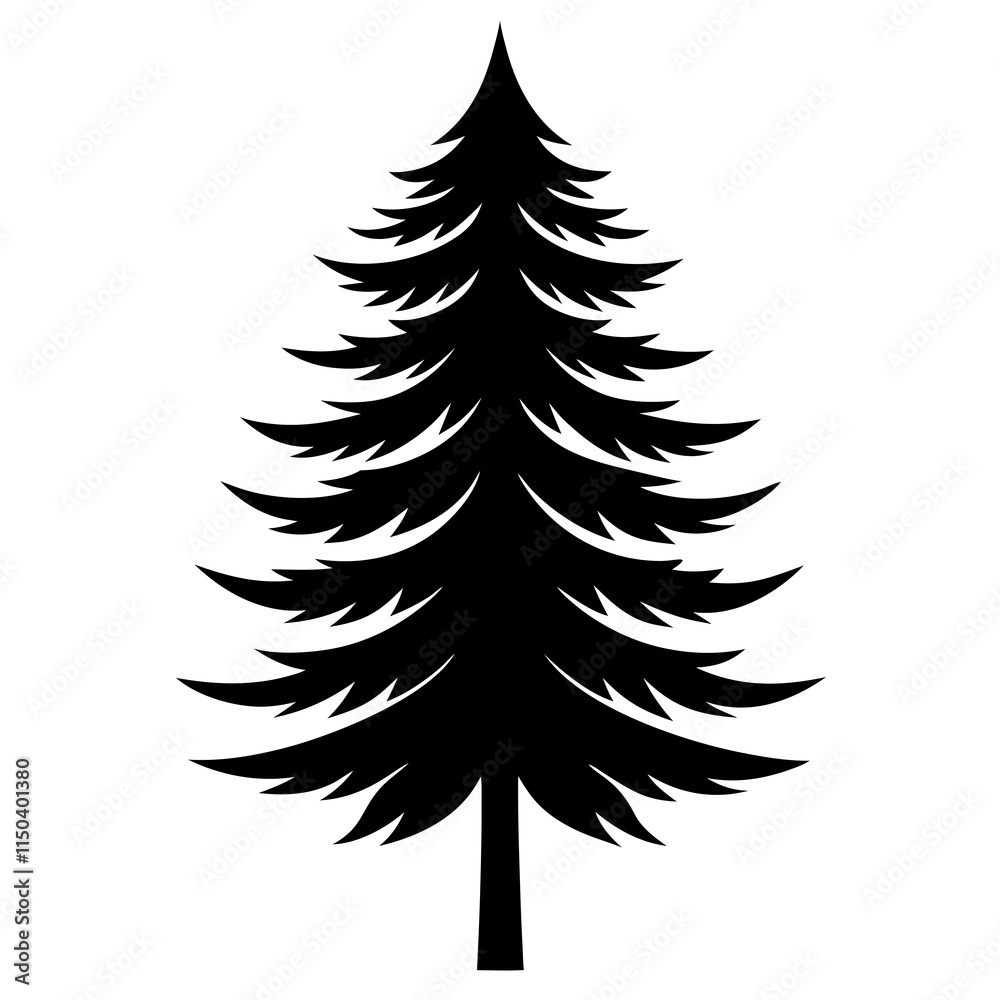 A simple Pine Tree icon silhouette art vector A simple Pine Tree icon silhouette art vector