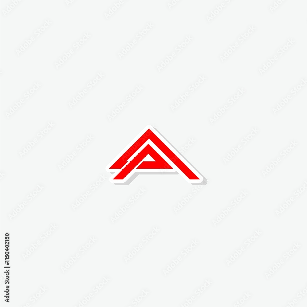Roof sign sticker isolated on gray background Roof sign sticker isolated on gray background