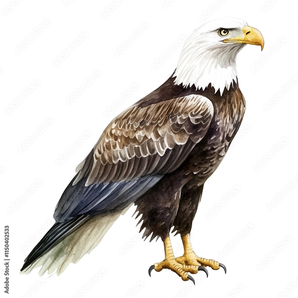 Obraz premium Watercolor Eagle Vector Illustration