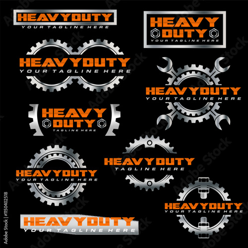 Heavy machine vehicle and equipment business logo