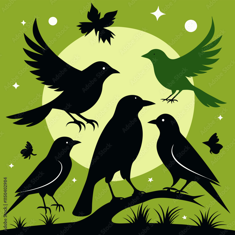 Fototapeta premium birds on a branch