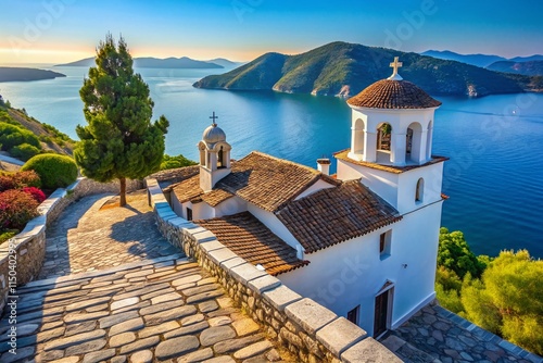 Panagitsa Church, Skopelos Island: Stunning Whitewashed Chapel by the Aegean Sea photo