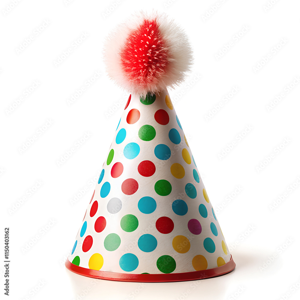 Festive Party Hat with Polka Dots and a Fluffy Pom-Pom – Fun and Colorful Celebration Hat Festive Party Hat with Polka Dots and a Fluffy Pom-Pom – Fun and Colorful Celebration Hat