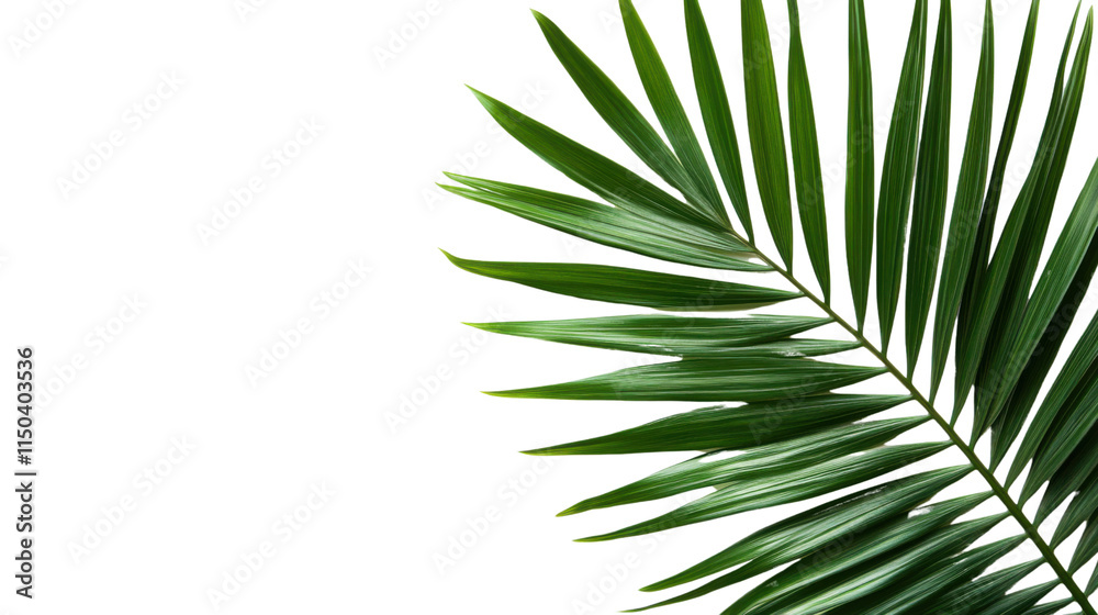 Obraz premium Large palm leaf, transparent background