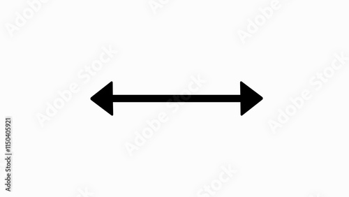 Double side arrow icon, distance concept double side arrow icon. left and right side arrow icon.