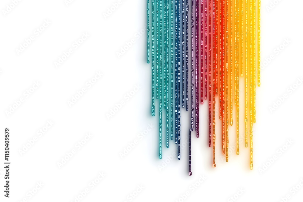 Colorful Vertical Stripes with Gradient Effect on White Background Colorful Vertical Stripes with Gradient Effect on White Background