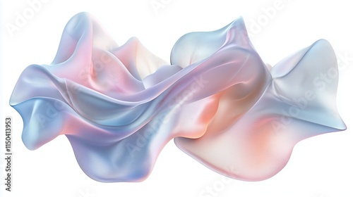 Abstract textile composition with soft pastel colors showcasing fluid movement and delicate texture photo