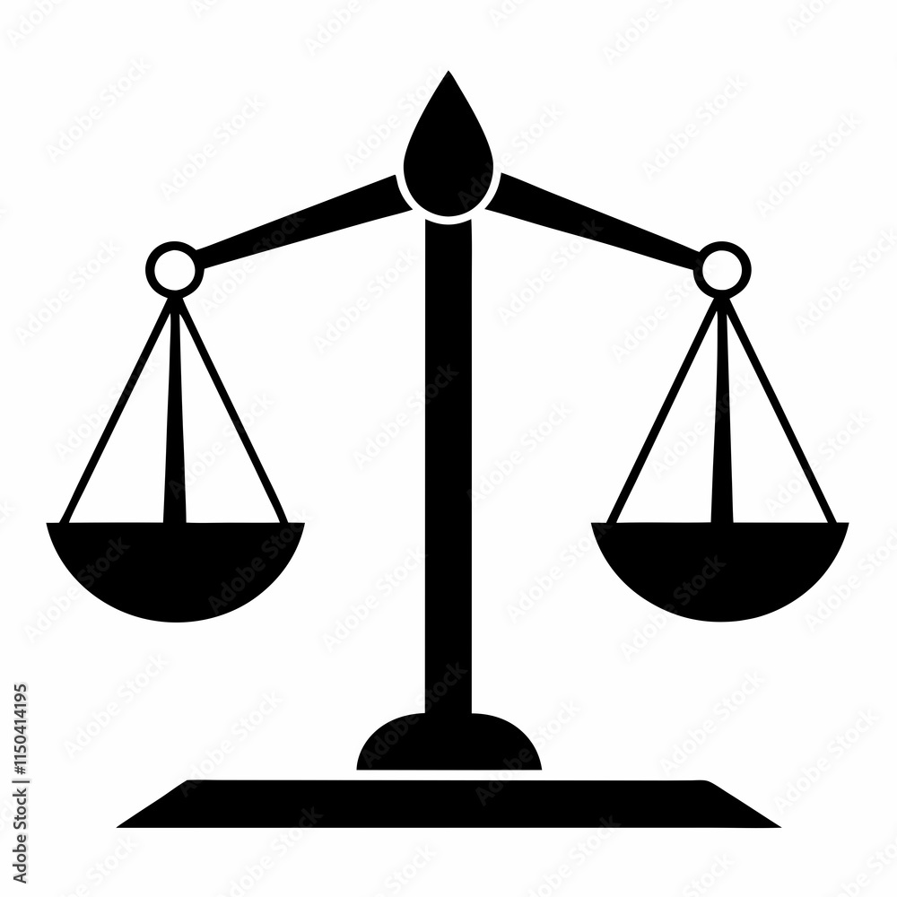 Balance Scale Black Silhouette Vector Balance Scale Black Silhouette Vector