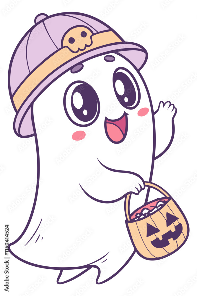 A cartoon chef holding a pizza with a fun and humorous design.