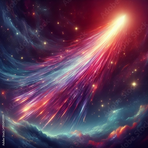 Comet Tail A vibrant comet's tail streaming across the frame lea