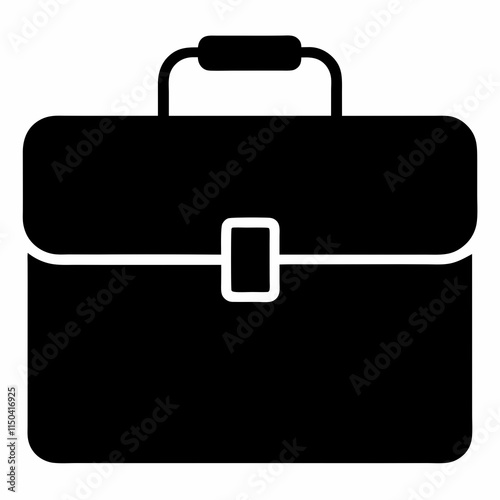 Black Briefcase Silhouette Vector Illustration