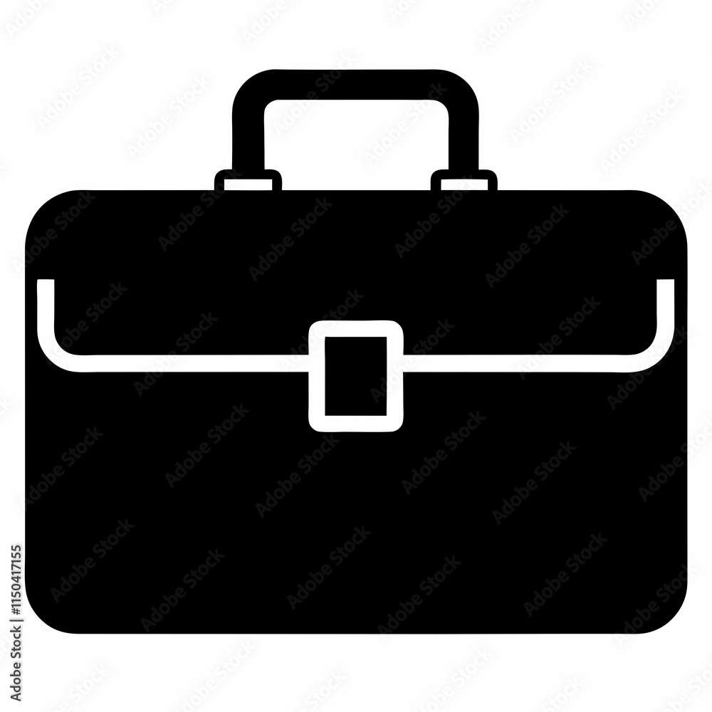Black Briefcase Silhouette Vector Illustration Black Briefcase Silhouette Vector Illustration
