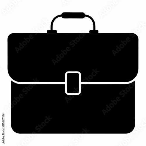 Black Briefcase Silhouette Vector Illustration