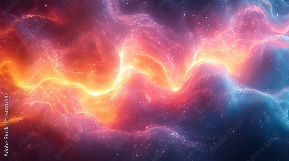 Obraz premium Holographic glass wallpaper represents abstract art, iridescent glow, and the creative use of technology in design