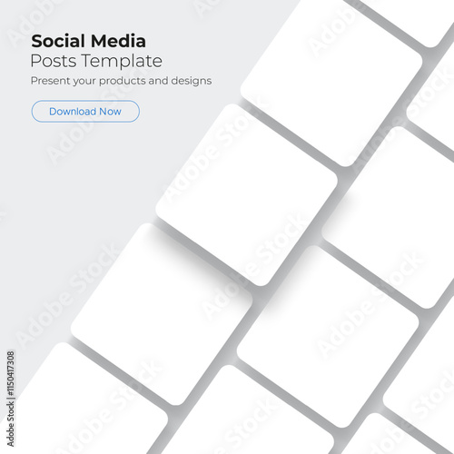 Blank Template For Showing Social Media Post Designs. Vector Illustration