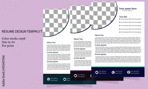 modern resume design , tree color and, white resume design, black resume design,   