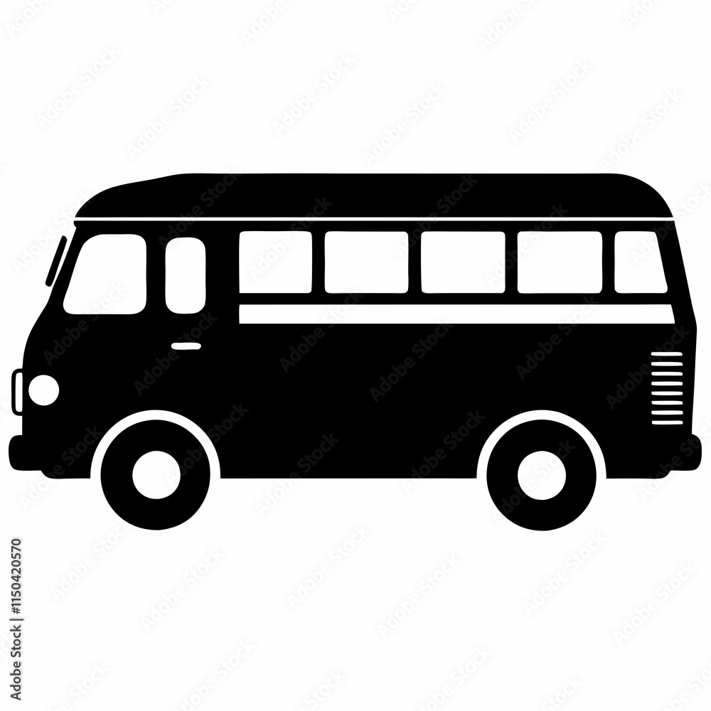 Black Bus Silhouette Vector Art Black Bus Silhouette Vector Art