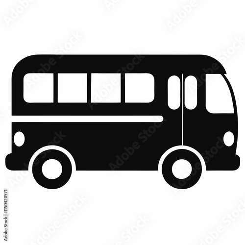 Black Bus Silhouette Vector Art