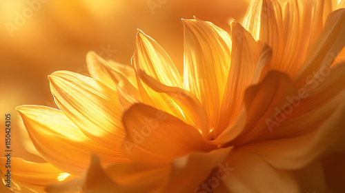A radiant golden marigold its layered petals glowing in warm afternoon light in a garden setting.