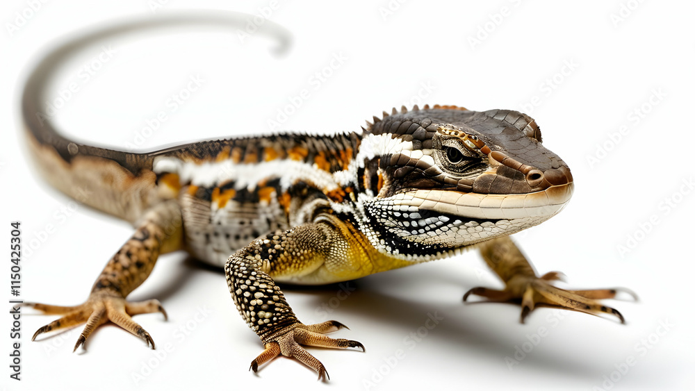 Naklejka premium Photo of chameleon with beautiful color white background
