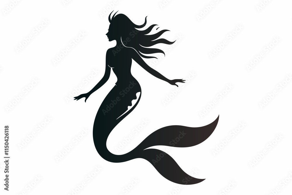 Graceful Mermaid Pose Illustration: Elegant Mermaid Designs for Creative Projects and Decor. Graceful Mermaid Pose Illustration: Elegant Mermaid Designs for Creative Projects and Decor.