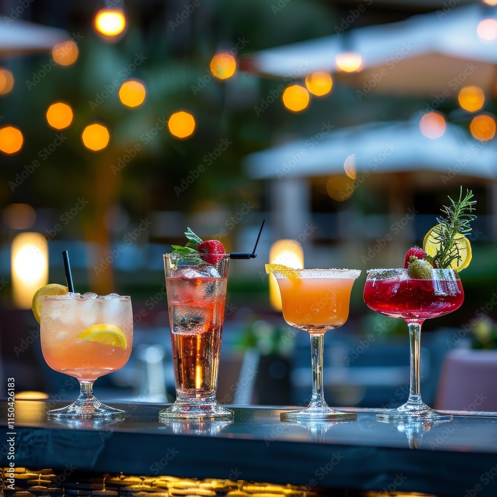 Cocktail against the backdrop of a night city. Cocktail against the backdrop of a night city.