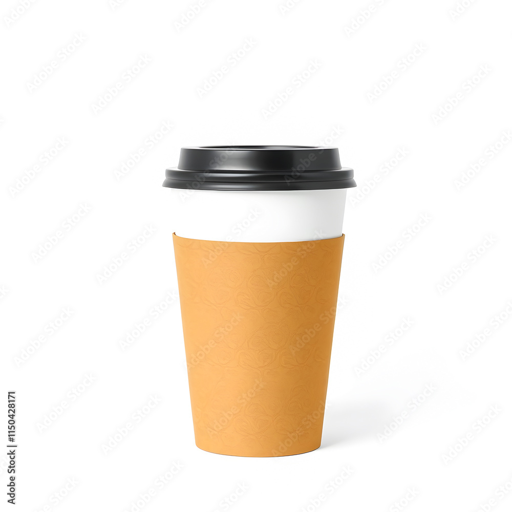 Takeaway coffee cup mockup. 3d illustration isolated on white background Takeaway coffee cup mockup. 3d illustration isolated on white background